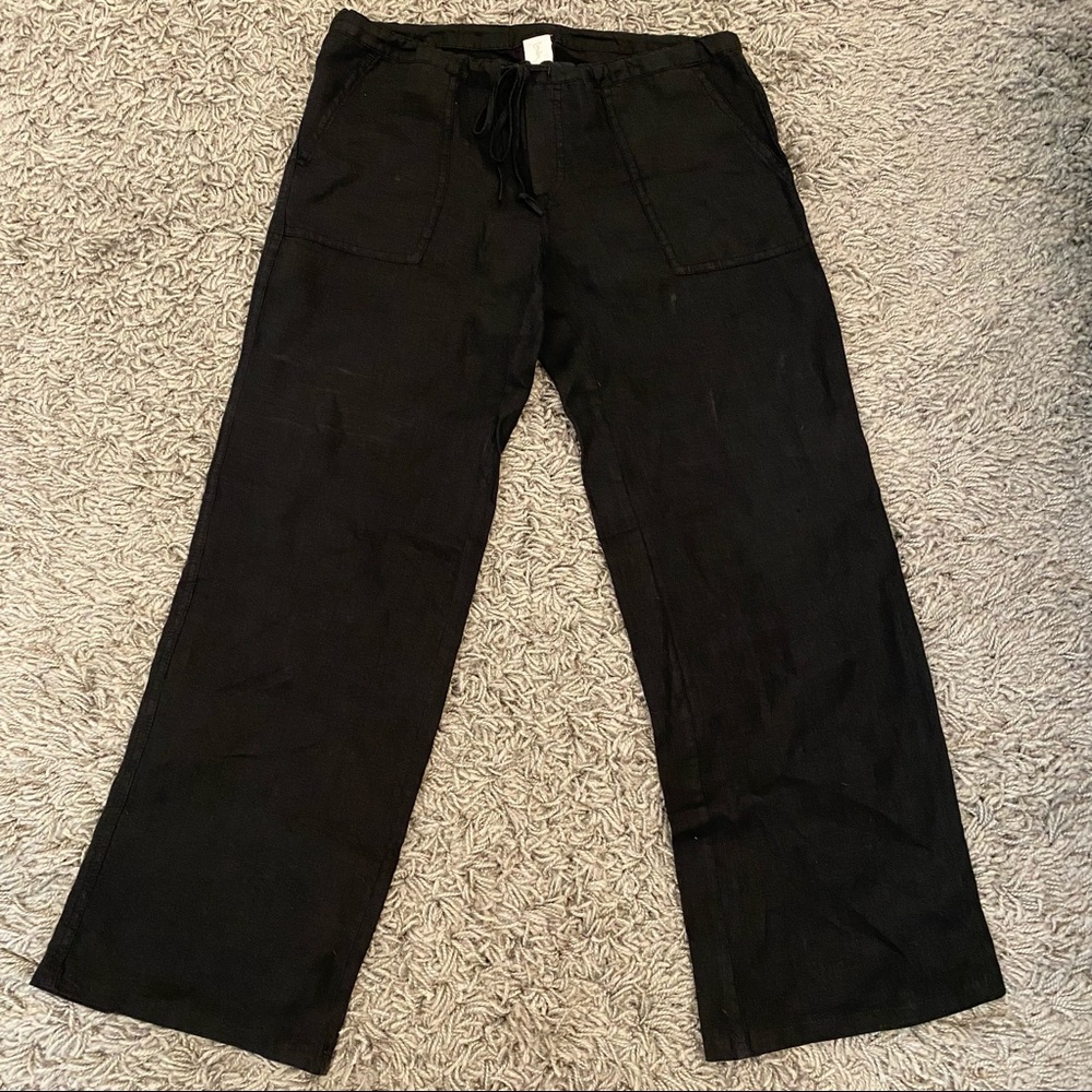London Jean Linen Black Short Pants